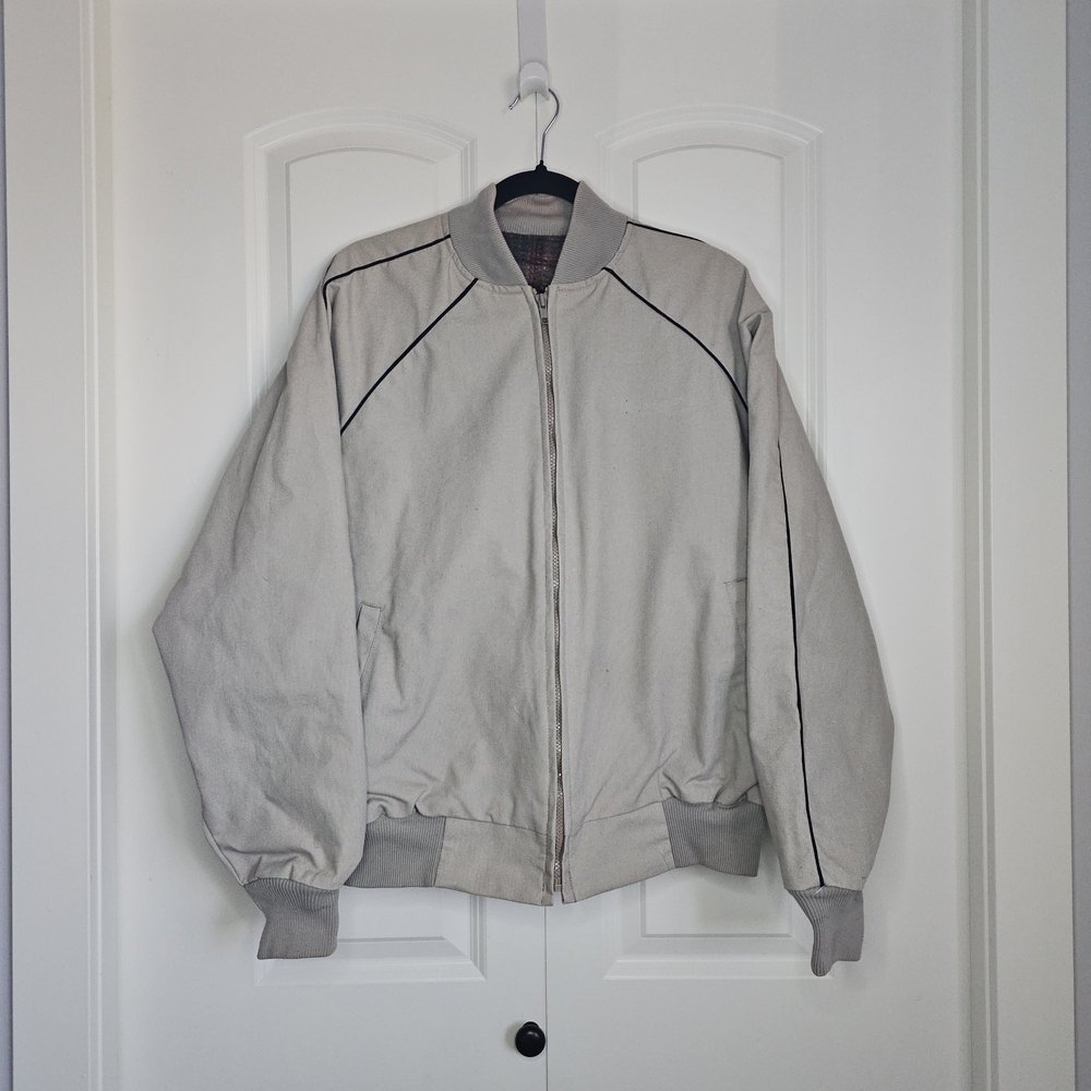 Walls Western Wear Vintage Bomber Jacket Light Grey Size L Regular